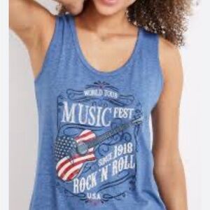 Maurices Heather Blue Graphic Tank